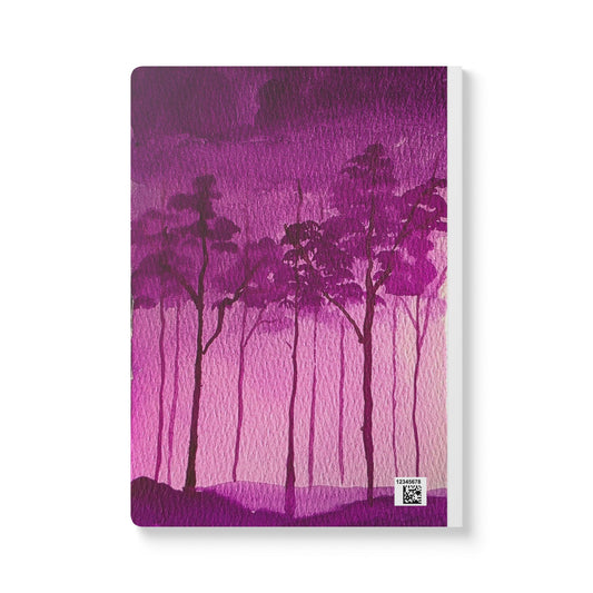 Lilac Mist Softcover Journal Nature Artwork Purple Forest