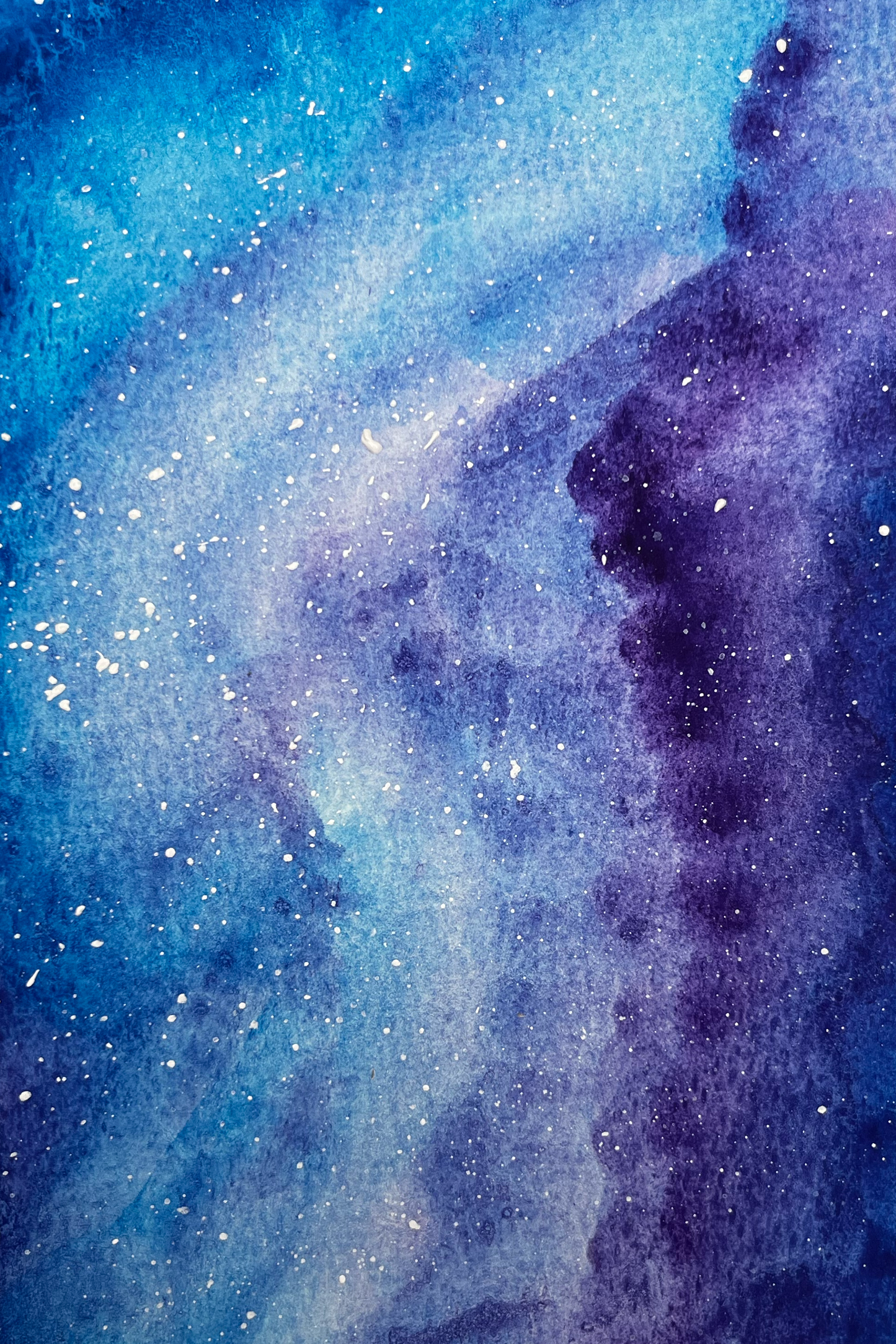 Purple and Blue gradient artistic depiction of a galaxy