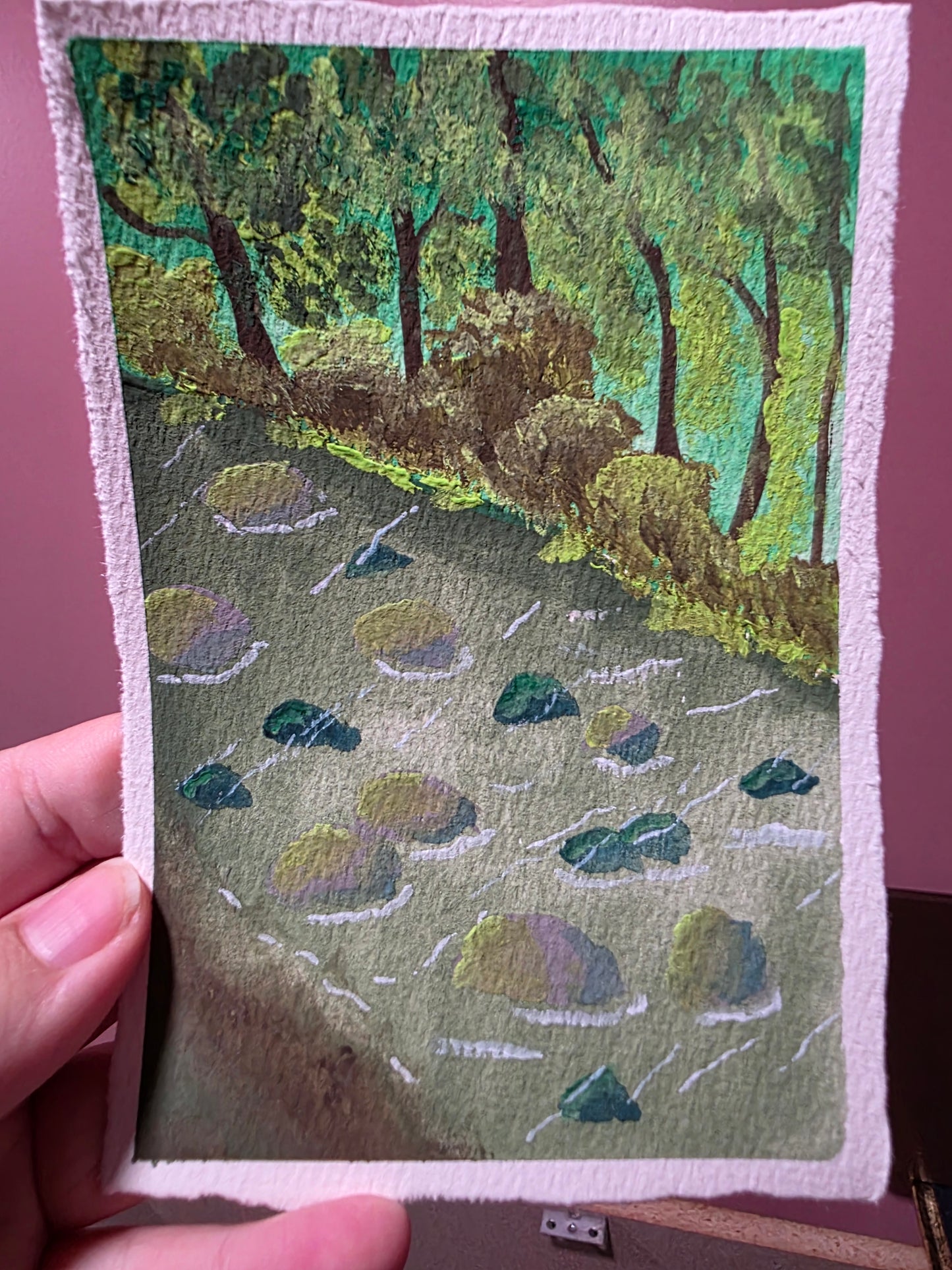 "Down The Stream" | Original 4x6 Gouache Watercolor artwork