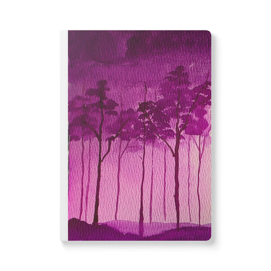 Lilac Mist Softcover Journal Nature Artwork Purple Forest