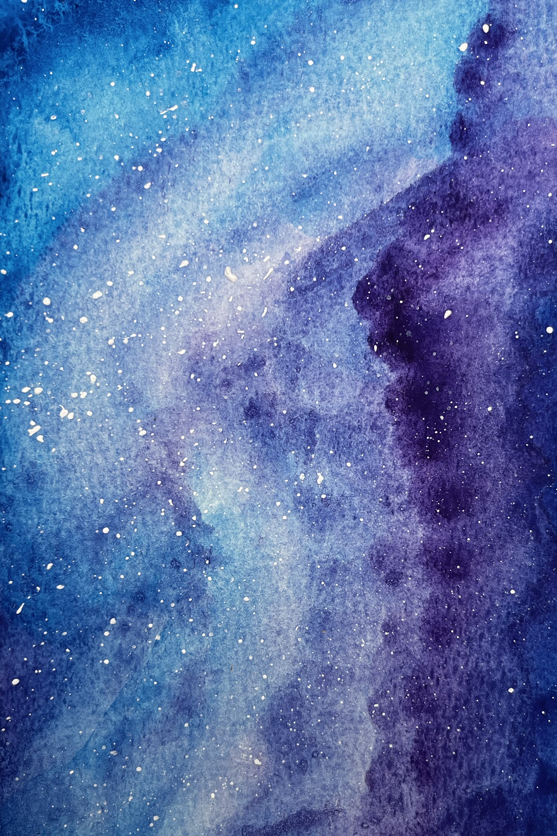 Purple and Blue gradient artistic depiction of a galaxy