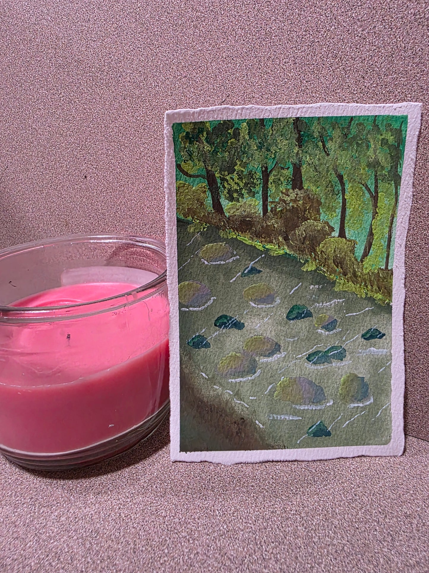 "Down The Stream" | Original 4x6 Gouache Watercolor artwork