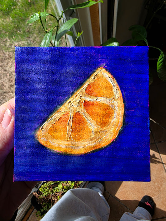 Sweet Print | Minimalist Food Art | 4x4 Physical Art Print | Orange Artwork