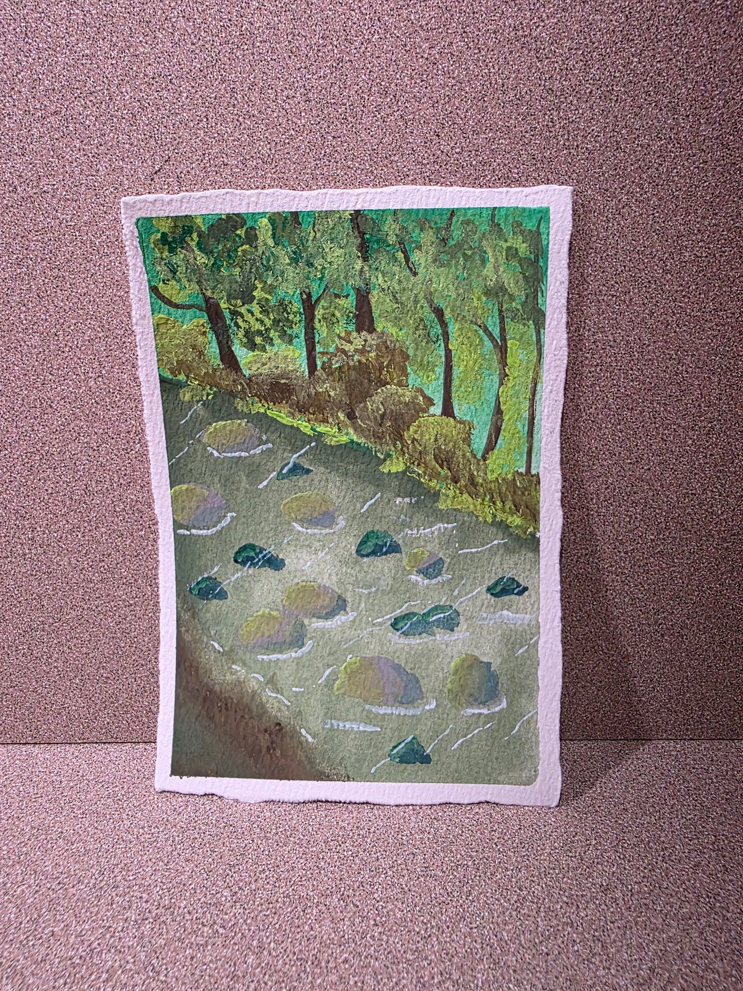 "Down The Stream" | Original 4x6 Gouache Watercolor artwork